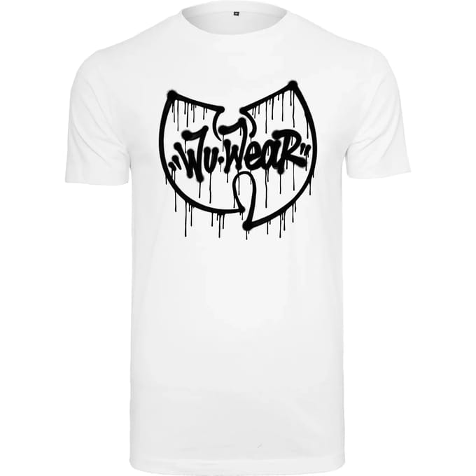 Urban Classics - Wu Wear Dripping Logo Heren T-shirt - XS - Wit