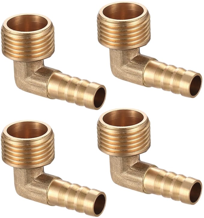 Allecto - 90 Graden Elleboog Slang Barb Fittings - Messing Tuinslang
