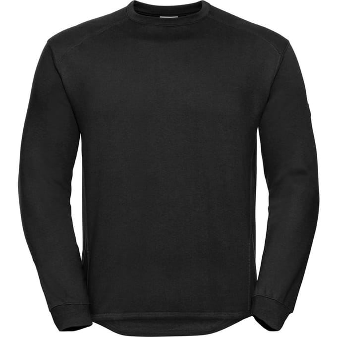 Russell Werkkleding Heren Bemanning Hals Set In Sweatshirt Top (Zwart)