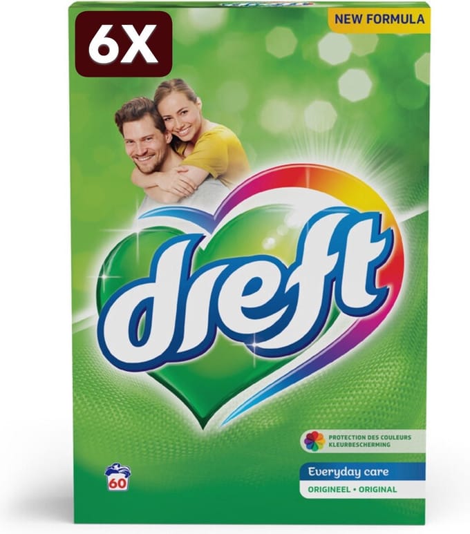 6 x Dreft Everyday Care Waspoeder - 3.9 kg (60 wasbeurten)