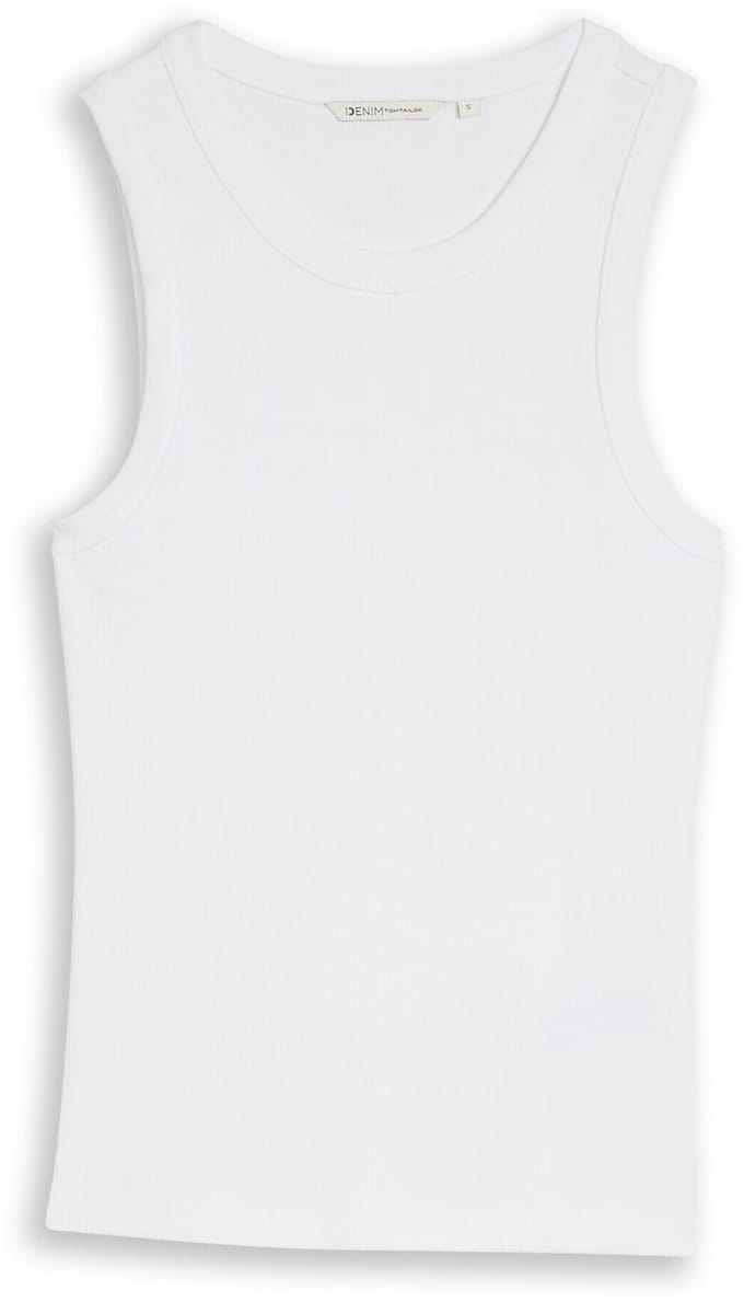 Tom Tailor Denim - Slim fit top in een set van 2 - Maat M - White