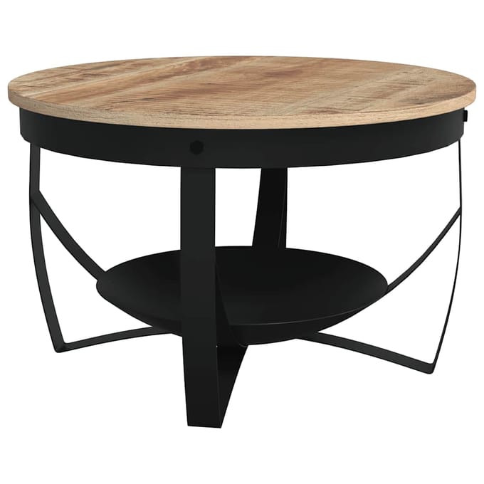 vidaXL - Salontafel - Ø - 68x43 - cm - ruw - mangohout