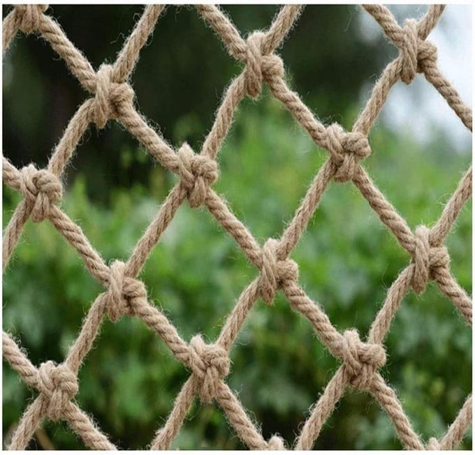 Veiligheidsnet - Valbeveiliging - Kinderen beschermen - Handgeweven kwaliteit - 4x8 meter - Natuurlijk