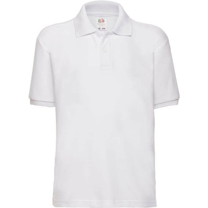 Fruit of the Loom Kinder/Kinder 65/35 Poloshirt (Wit)