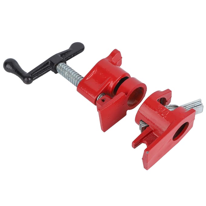 Lot de 4 pinces à dégagement rapide de 3/4 po pour établi de travail du bois, en fer et en métal, à base large et robuste red