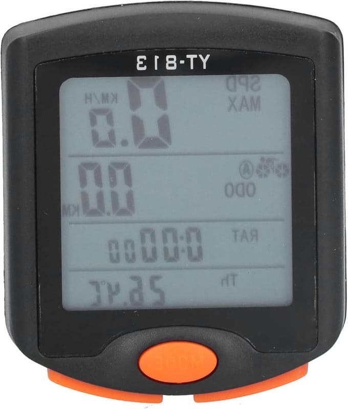 Fietscomputer - Snelheidsmeter - Ritgegevens Bijhouden - 20 Functies - 5.5 x 4.7 cm - Zwart