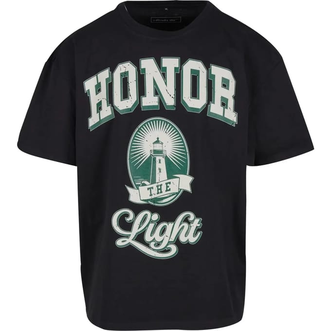 Mister Tee - Honor The Light Oversize Heren Tshirt - M - Zwart