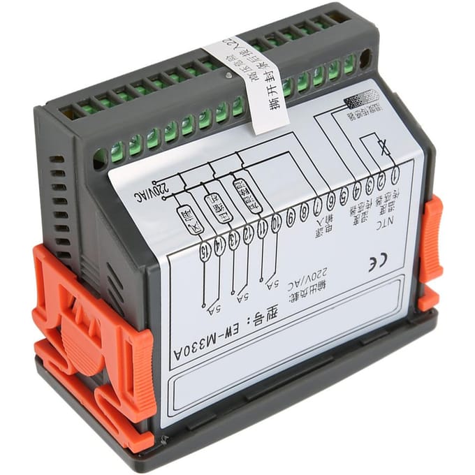 EWM330A AC220V Contrôleur de température et d'humidité double LED Thermostat numérique gray