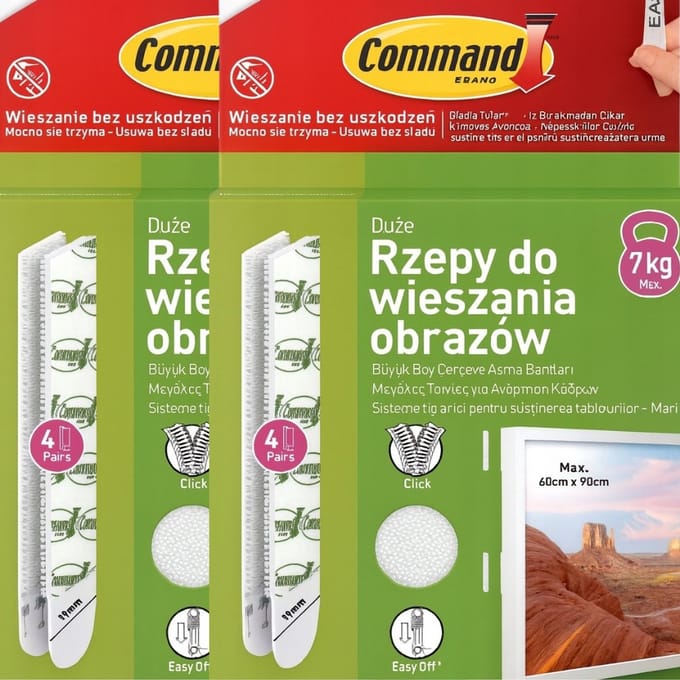 SILA Command Serie - Grote Bevestigingsstrips voor Frames - 4 Stuks - Meervoudig Herbruikbaar