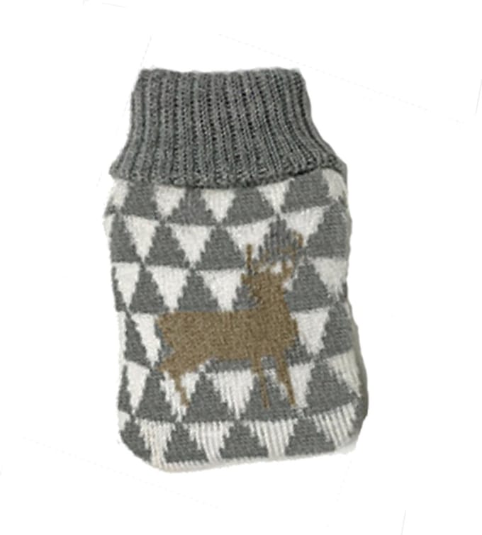 Handwarmer / Zakwarmer Rendier Ruit -  Grijs – 12x7 cm – Veilig en herbruikbaar
