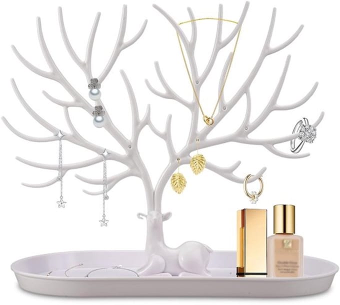 Store_8 - 2 in 1 Antler Jewelry Stand - Sieradenhouder - Elegant Design - Wit