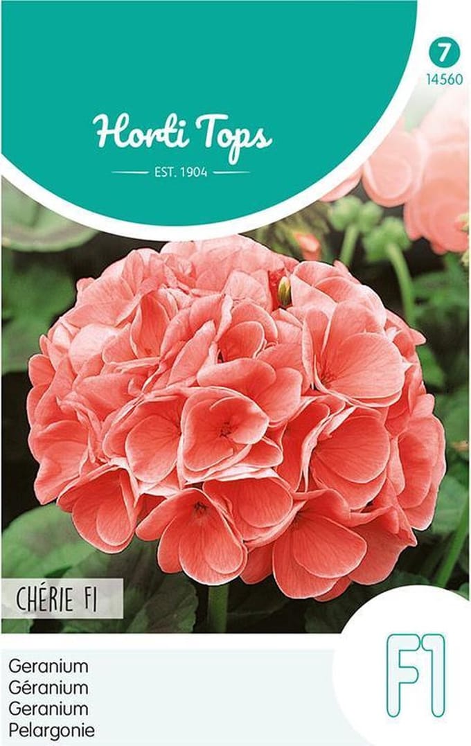 Hortitops - Geranium Bloemzaad - Cherie - Zalm/Rose