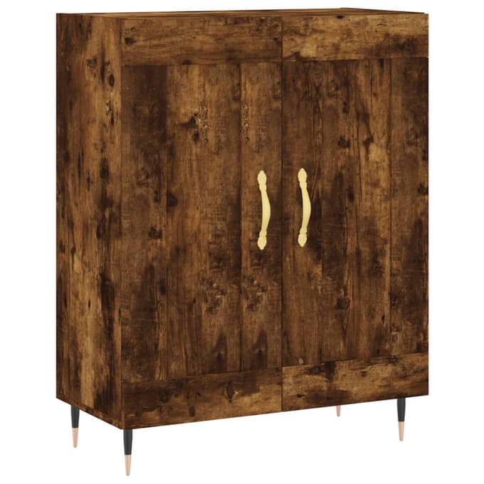 vidaXL - Dressoir - 69,5x34x90 - cm - bewerkt - hout - gerookt - eikenkleurig