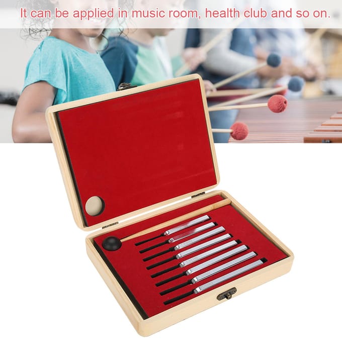 Stalen stemvork instrumenten stemmen vibratie gezondheidstherapie gereedschapsset beige