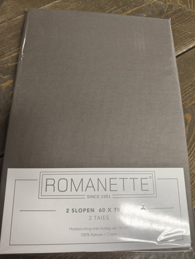 Romanette Kussenslopen Katoen Taupe (2 stuks)