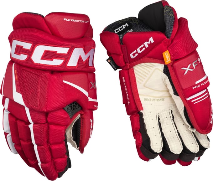CCM - Tacks XF Pro - IJshockeyhandschoenen - Kinderen - Rood - Wit - 11