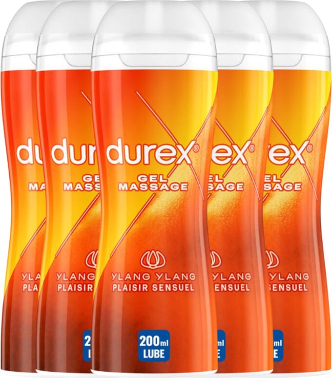 Durex Play Massage 2/1 Sensitive 200ML - 5 Stuks - Voordeelverpakking