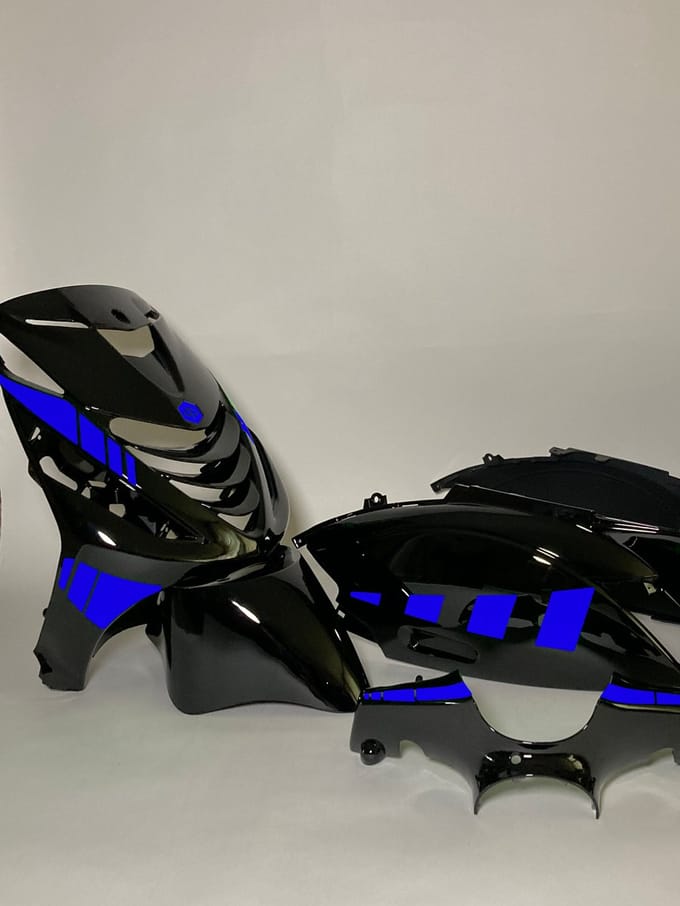 Piaggio Zip Stickerset - Striped - Blauw