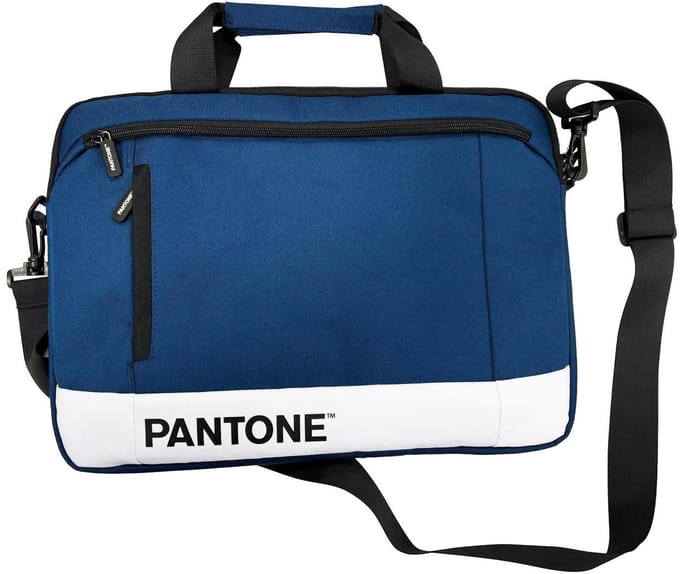 Pantone PT-BPC002N laptoptas 39,6 cm (15.6") Documententas Blauw, Wit