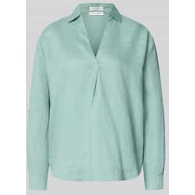 regular fit linnen blouse met V-hals