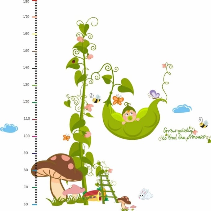 Decoratieve muurstickers voor de tuin en groeimeters voor dieren.