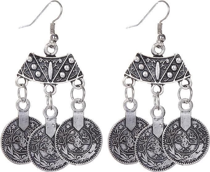 Fako Bijoux® - Oorbellen - Munt Trio - Zilverkleurig