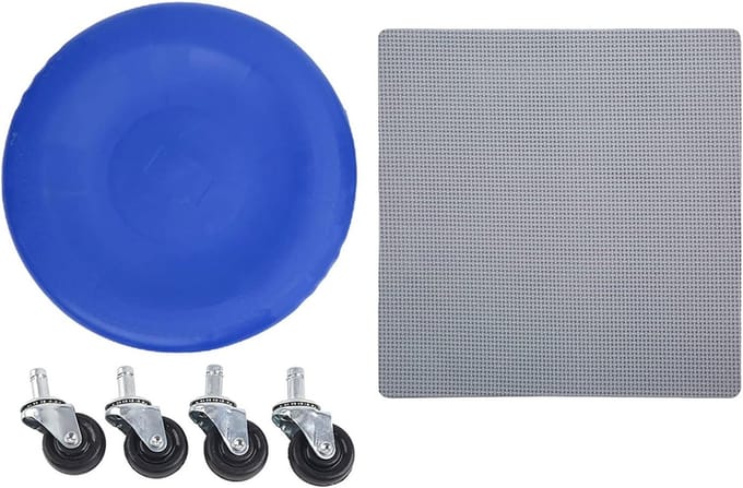 Buiktrainer Slide Disc - Core Trainer Wielen - Kracht Training - Zachte PVC Rollen - 31 x 30 cm - Blauw