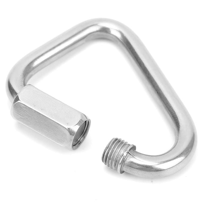 Driehoekige Snelkoppeling RVS Driehoekige Snelvergrendelende Karabijnhaak voor Bergbeklimmen 8mm 8mm white