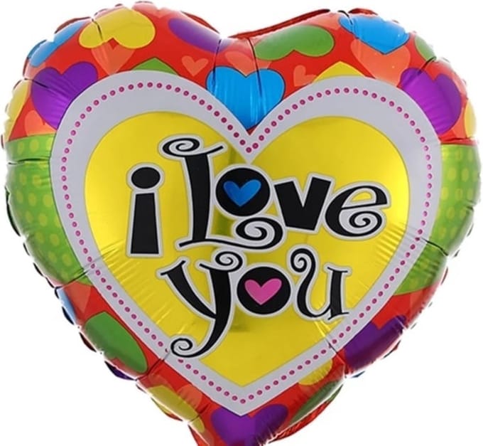 Folieballon i love you hart 45 cm
