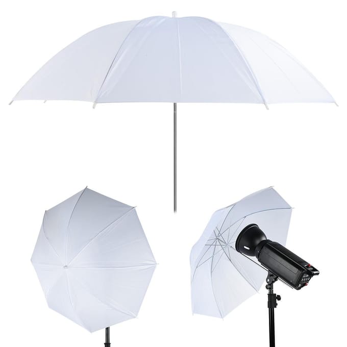 Parapluie souple blanc translucide de 33 pouces pour diffuseur de lumière flash de studio de photographie Softlight white