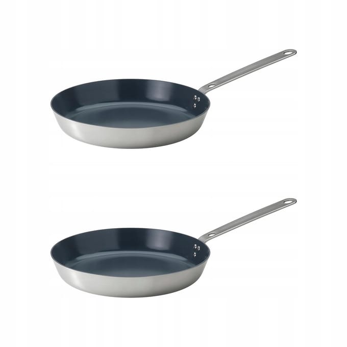 2x HEMKOMST Roestvrij Staal Koekenpan - 28 cm, Anti-aanbak