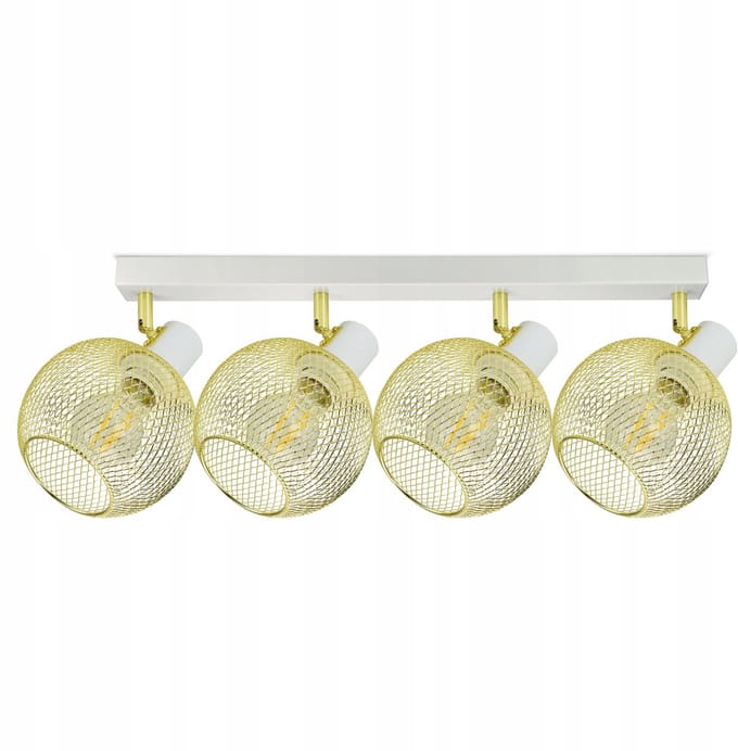 Gouden Plafondlamp Globe 4xE27 LED Verstelbaar - Stijlvol Woonkamerlicht