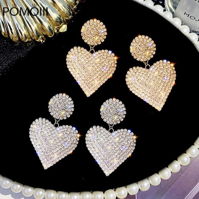 Hart Oorbellen Dames Luxe Geometrische Oorbellen Mode Sieraden brown