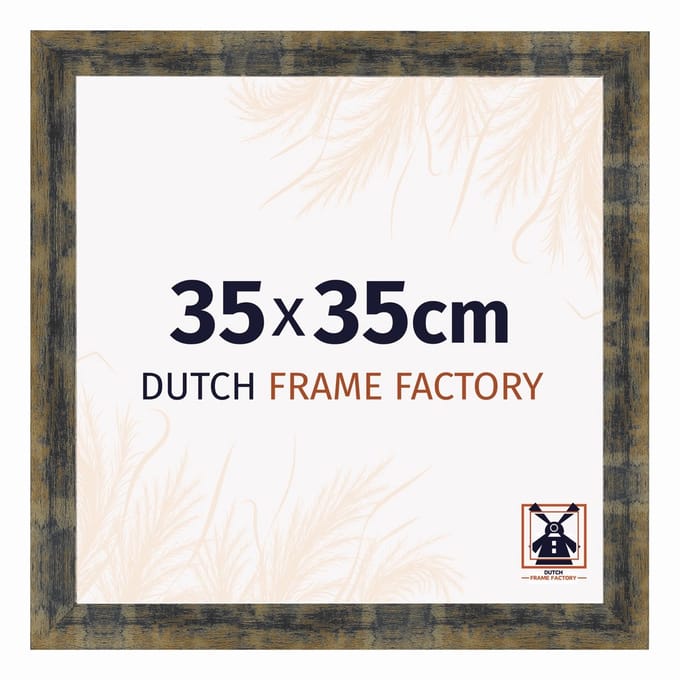 Fotolijst 35x35 cm - MDF - Blauw Goud Gemeleerd - Praag