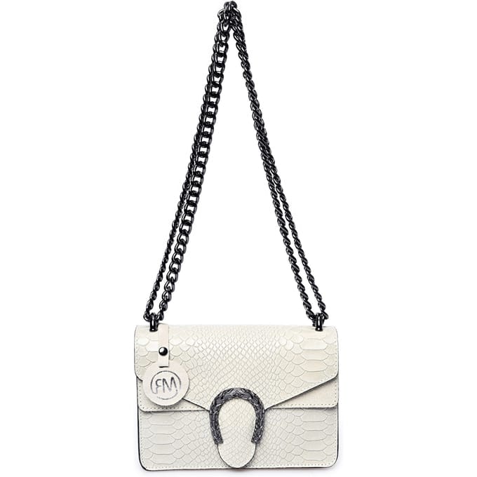 Roberta M Beige Rundleer Tas