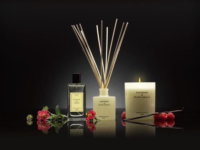 Cereria Mollà 1899 Raspberry & black vanilla Aroma diffuser Geurstokjes 100ml vanille geur stokjes
