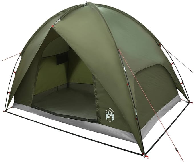 vidaXL - Campingtent - met - waterdichte - regenfly - 3-persoons - Olijfgroen