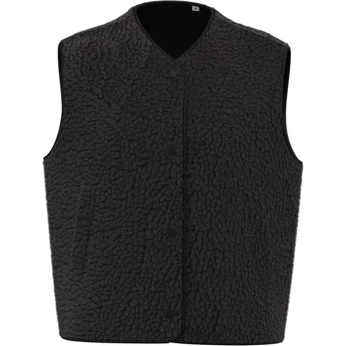 Spasso Mouwloos sherpa damesjasje SP604 - Black - L