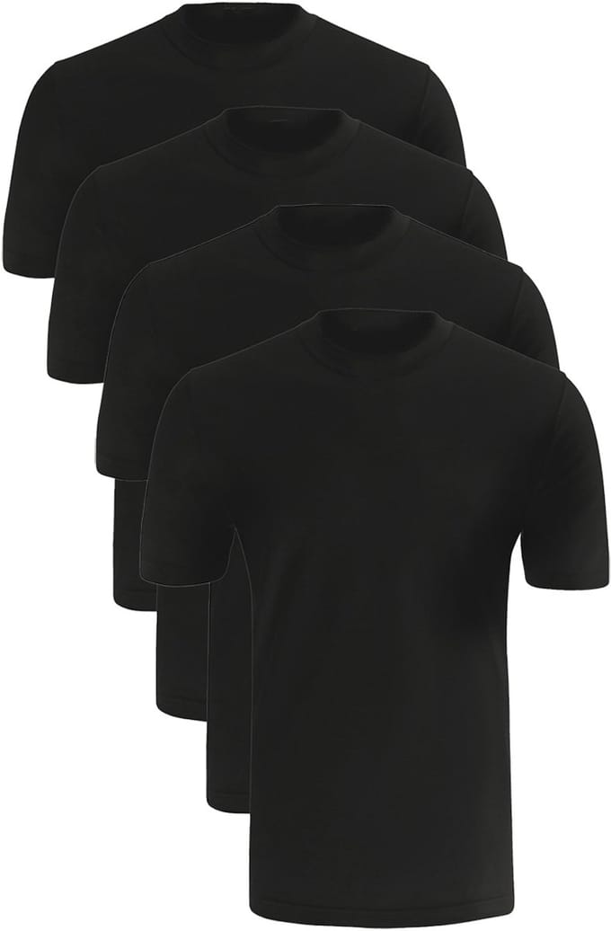 Schiesser American T-shirt 4-pack zwart