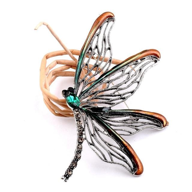 Gevleugelde Libel High-End Strass Exquise Broche Populaire Kledingaccessoires groen