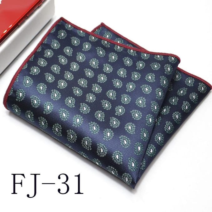 Serviette de poche pour homme Version coréenne Fleur de cajou Petit carré Mouchoir de costume Robe polyvalente 24*24Cm gray