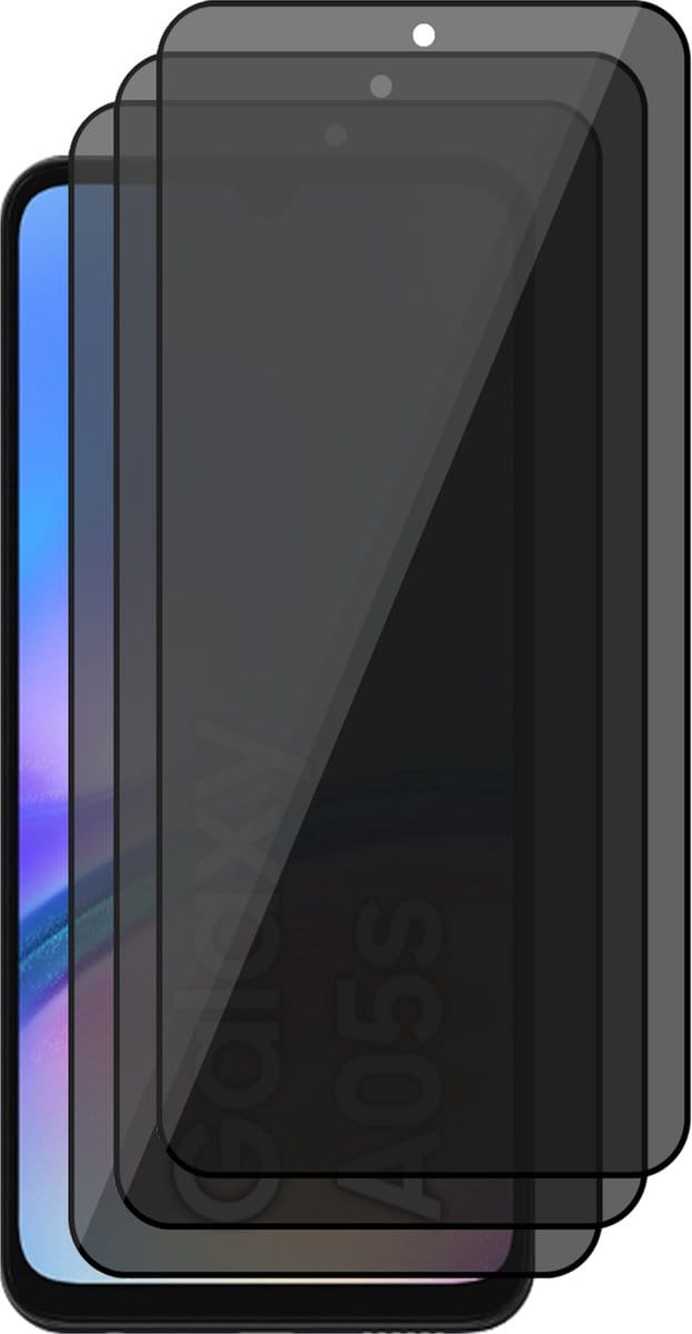 Privacy Screenprotector geschikt voor Samsung Galaxy A05s - 3x Volledig Dekkend Glas Screen Protector