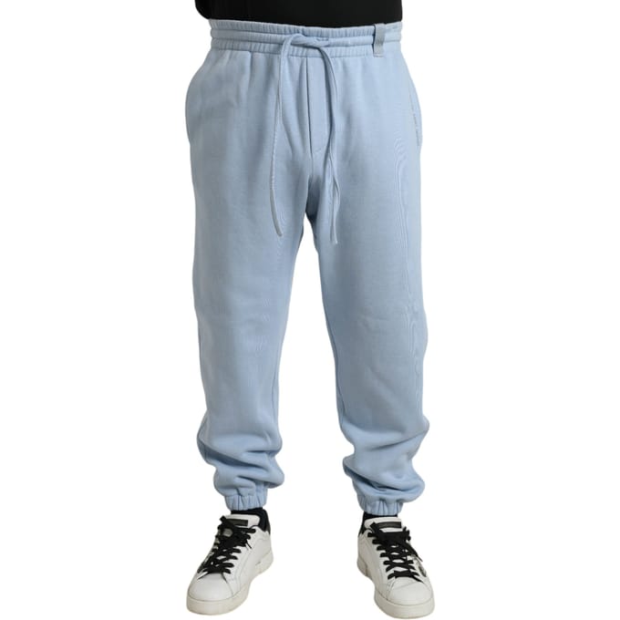 Casual Joggers Lichte Blauwe Katoenmix