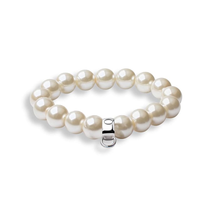 Quiges - Armband - Bedelarmband - Zoetwater Parel - 20cm - geschikt - voor - Charm - QCB003