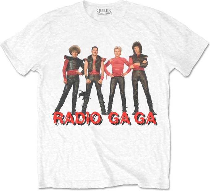 Queen - Radio Ga Ga Heren T-shirt - S - Wit