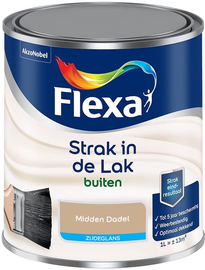 Flexa - Strak In De Lak Buitenlak Zijdeglans - Midden Dadel - Mengverf - 1 L