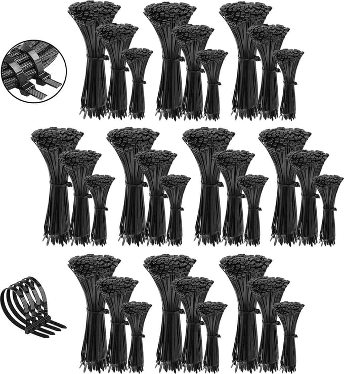 Polyamide kabelbinders, Tie Rips, zwarte kabelbinders set 3,6 mm / 3000 stuks