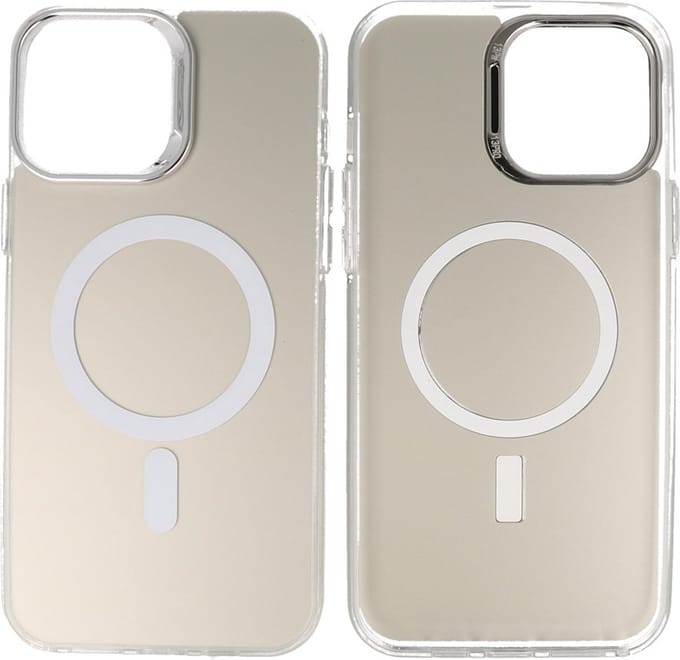 Magsafe Hoesje Geschikt voor iPhone 16 Pro Max - Magnetisch Smartphone Hoesje - Wit