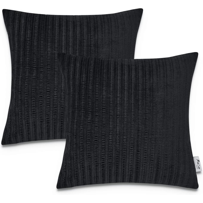 Kussensloop Chino zwart 45x45 cm, 2 stuks