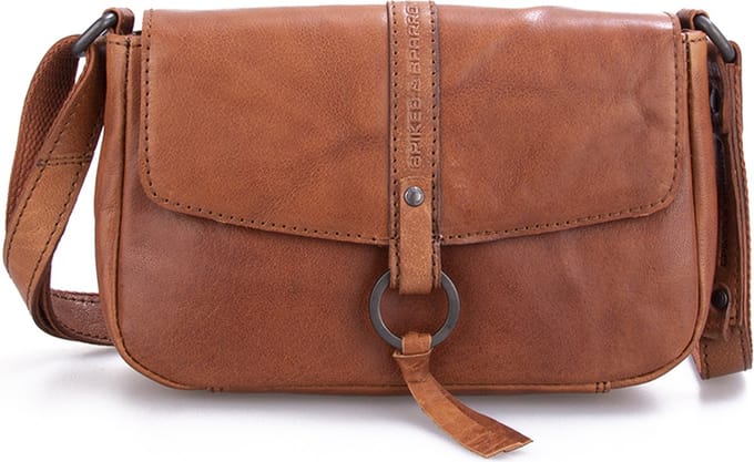 Leren Crossbodytas met klep - Coyote - Brandy Cognac
